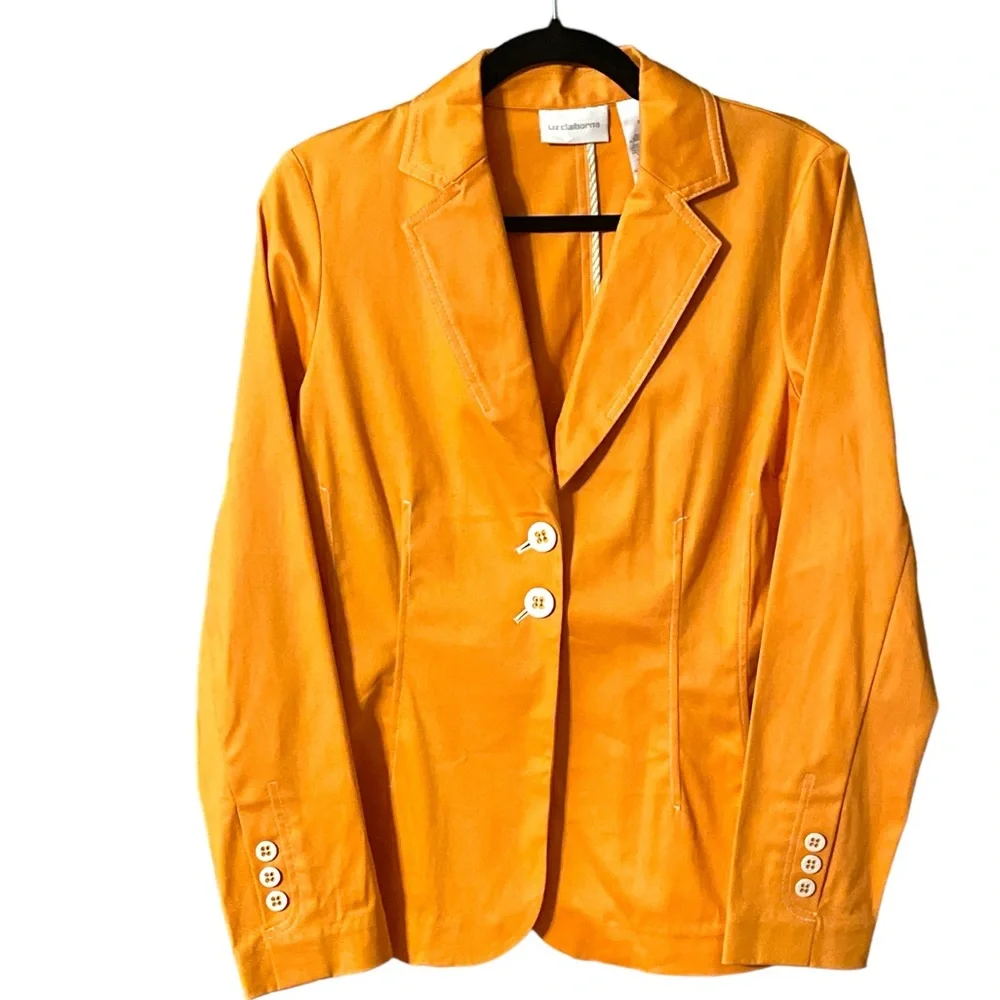 Vintage Liz Claiborne Mustard Yellow Blazer Jacket Size 6